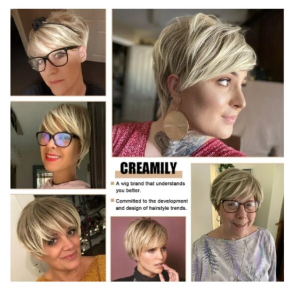 Synthetic  Hair Short Blonde Wig - Picture 3 of 4